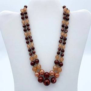 Vintage Hong Kong Multi Strand Beaded Necklace
